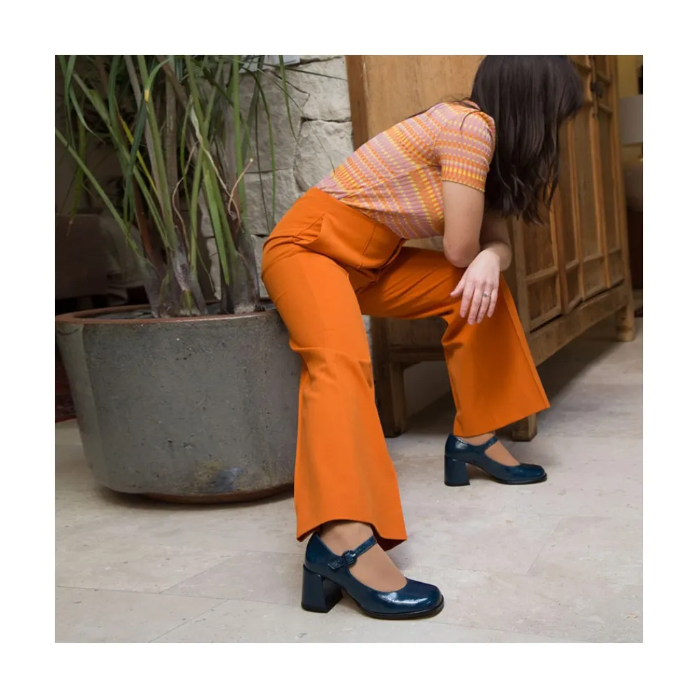 ANGEL ALARCON Jett - Zapatos Mary Jane Diferentes, Redondeados Y Con Tacon Ancho