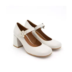 ANGEL ALARCON Jett Flower - Zapatos Mary Jane Con Hebilla De Flor Y Tacon Ancho Clearance