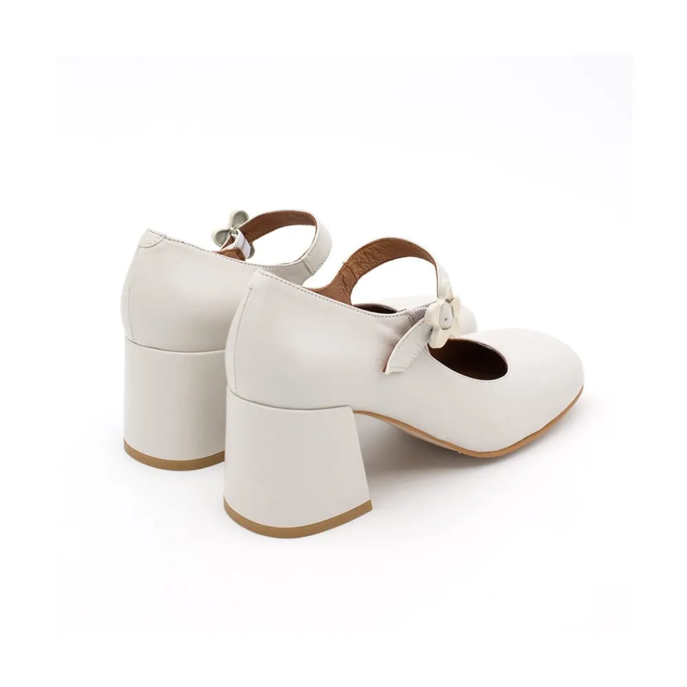 ANGEL ALARCON Jett Flower - Zapatos Mary Jane Con Hebilla De Flor Y Tacon Ancho Clearance