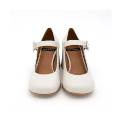 ANGEL ALARCON Jett Flower - Zapatos Mary Jane Con Hebilla De Flor Y Tacon Ancho Clearance