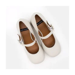 ANGEL ALARCON Jett Flower - Zapatos Mary Jane Con Hebilla De Flor Y Tacon Ancho Clearance