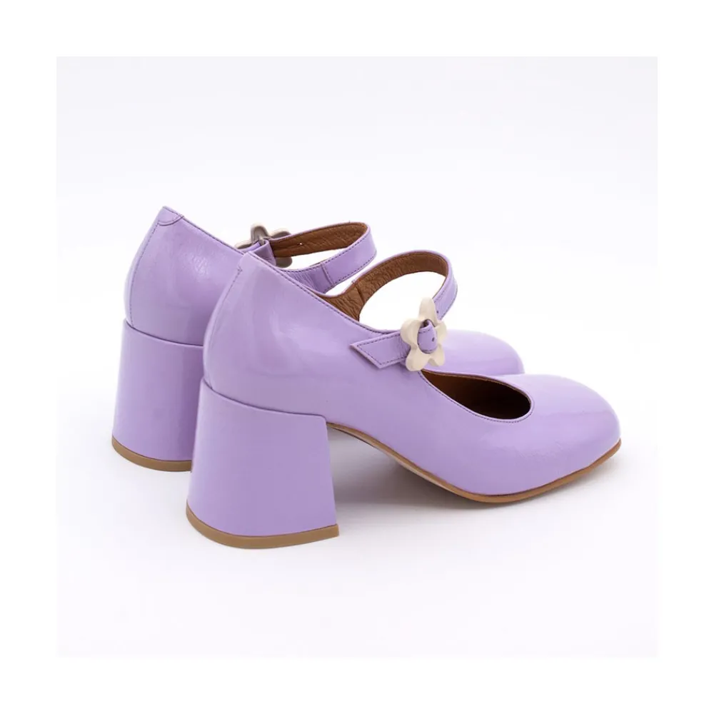 ANGEL ALARCON Jett Flower - Zapatos Mary Jane Con Hebilla De Flor Y Tacon Ancho Discount