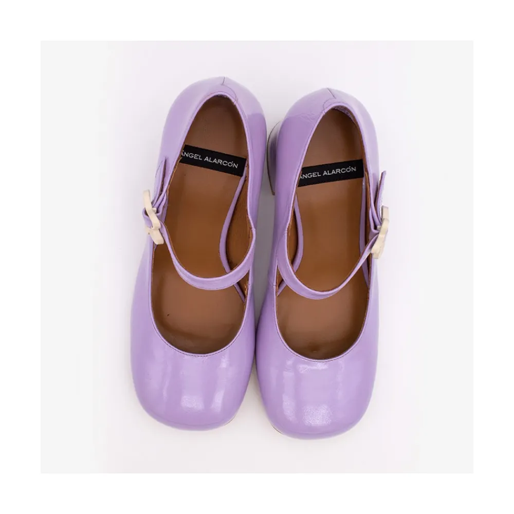 ANGEL ALARCON Jett Flower - Zapatos Mary Jane Con Hebilla De Flor Y Tacon Ancho Discount