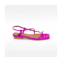 ANGEL ALARCON Julie - Sandalias De Dedo Planas De Tiras Minimalistas Metalizadas Discount