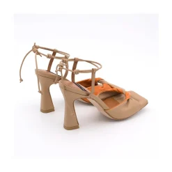 ANGEL ALARCON Karyn - Sandalia De Tacon Alto Con Pala Combinda Fruncida Discount