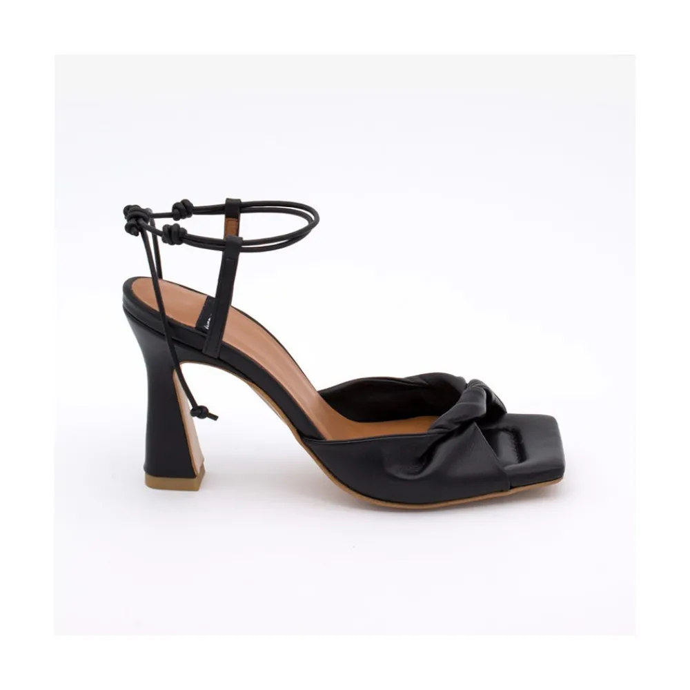 ANGEL ALARCON Karyn - Sandalia De Tacon Alto Con Pala Combinada Fruncida Clearance
