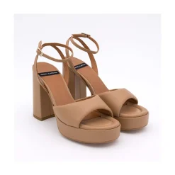 ANGEL ALARCON Kelis - Sandalia Acolchada Con Tacon Ancho Y Plataforma Online