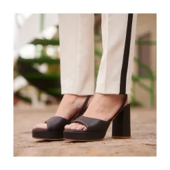 ANGEL ALARCON Kelis - Sandalia Acolchada Con Tacon Ancho Y Plataforma Outlet