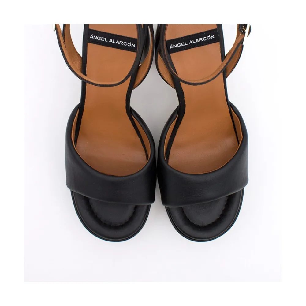 ANGEL ALARCON Kelis - Sandalia Acolchada Con Tacon Ancho Y Plataforma Outlet
