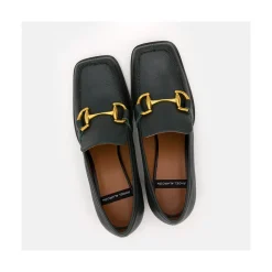 ANGEL ALARCON Kiski - Mocasin De Piel Con Tacon Ancho Y Adorno Metalico Online