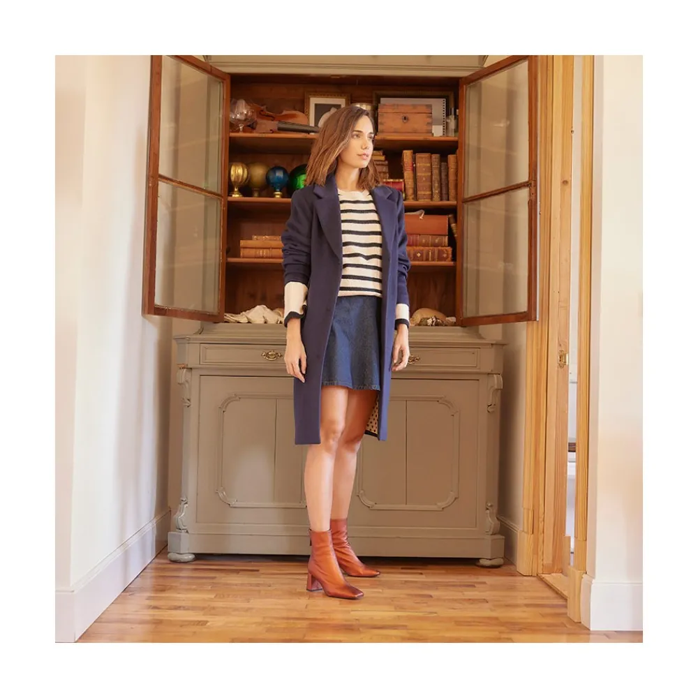 ANGEL ALARCON Lauryn - Botines Metalizados De Piel Con Tacon Ancho Clearance