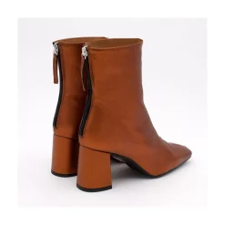 ANGEL ALARCON Lauryn - Botines Metalizados De Piel Con Tacon Ancho Clearance
