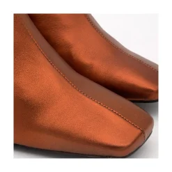 ANGEL ALARCON Lauryn - Botines Metalizados De Piel Con Tacon Ancho Clearance