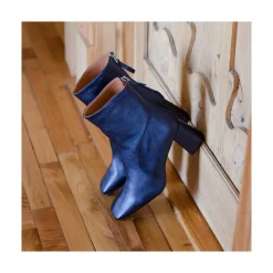 ANGEL ALARCON Lauryn - Botines Metalizados De Piel Con Tacon Ancho Clearance
