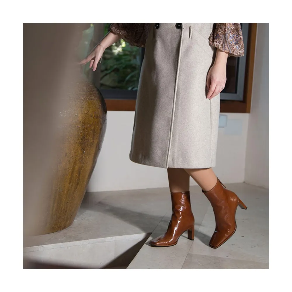 ANGEL ALARCON Lauryn - Botines Metalizados De Piel Con Tacon Elegante Best