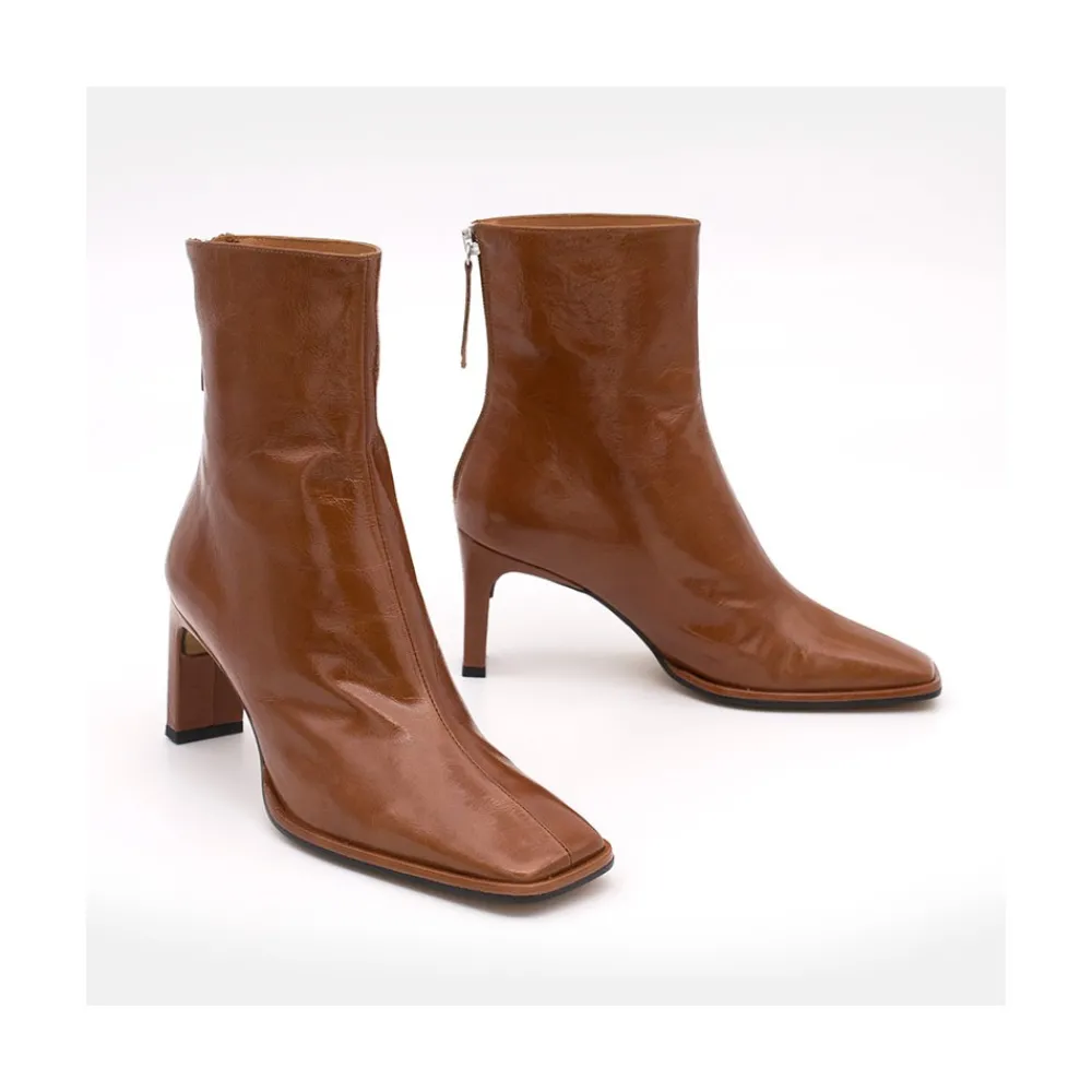 ANGEL ALARCON Lauryn - Botines Metalizados De Piel Con Tacon Elegante Best