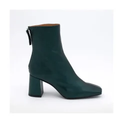 ANGEL ALARCON Lauryn - Botines Metalizados De Piel Con Tacon Ancho Discount