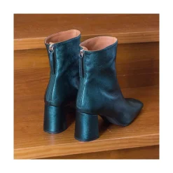 ANGEL ALARCON Lauryn - Botines Metalizados De Piel Con Tacon Ancho Discount
