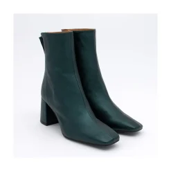 ANGEL ALARCON Lauryn - Botines Metalizados De Piel Con Tacon Ancho Discount