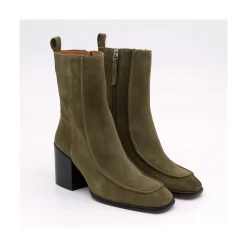 ANGEL ALARCON Lebrock - Botines De Mujer Comodos De Ante Con Tacon Ancho New
