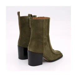 ANGEL ALARCON Lebrock - Botines De Mujer Comodos De Ante Con Tacon Ancho New