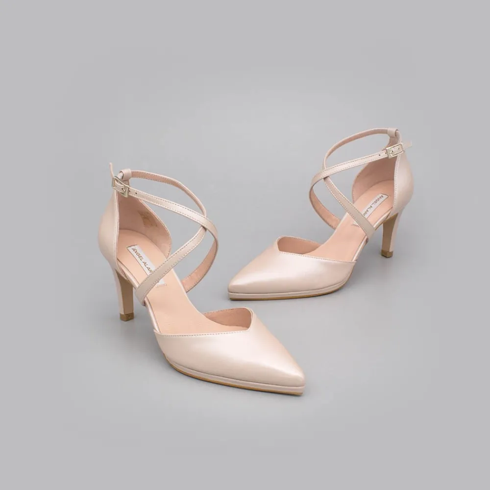 ANGEL ALARCON Liliam - Zapatos De Novia Tacon Medio Y Mini Plataforma Comodos Online