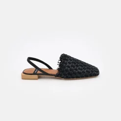 ANGEL ALARCON Liza - Zapatos Planos De Punta Cuadrada, De Rafia Discount