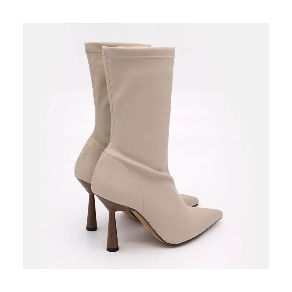 ANGEL ALARCON Lori - Botin Elastico Con Tacon Alto Y Punta Fina