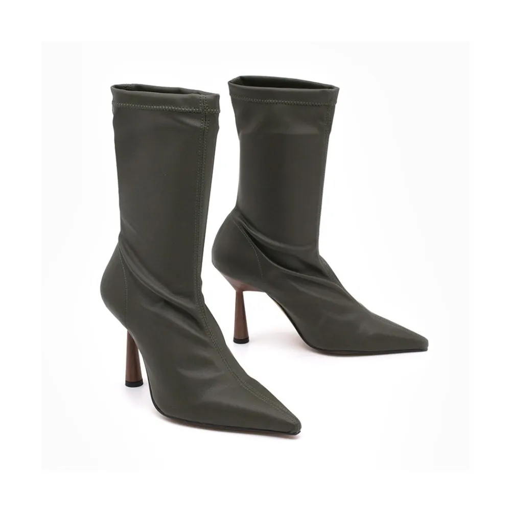 ANGEL ALARCON Lori - Botin Elastico Con Tacon Alto Y Punta Fina