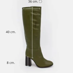 ANGEL ALARCON Lungo - Bota Alta De Mujer Con Tacon Ancho Hot