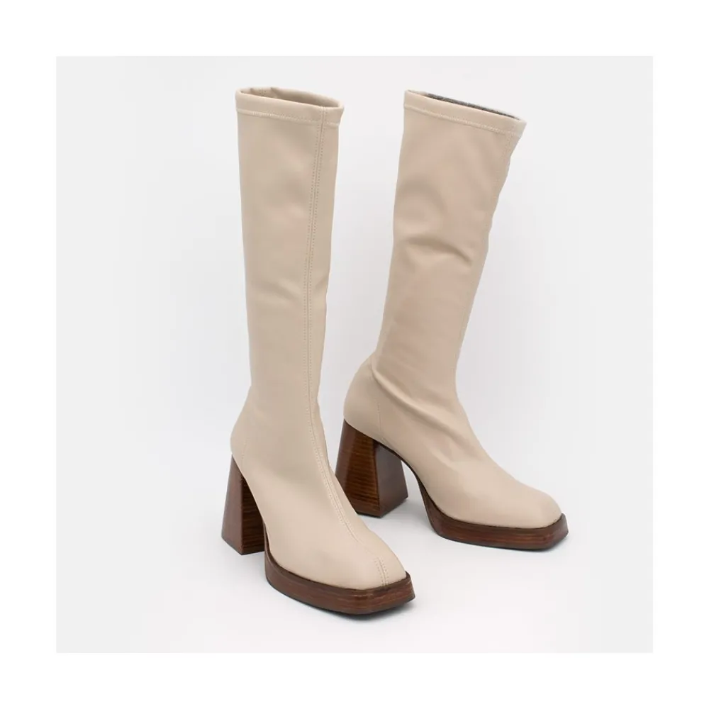 ANGEL ALARCON Managua - Botas Elasticas De Tipo Calcetin Con Tacon Geometrico Alto Best