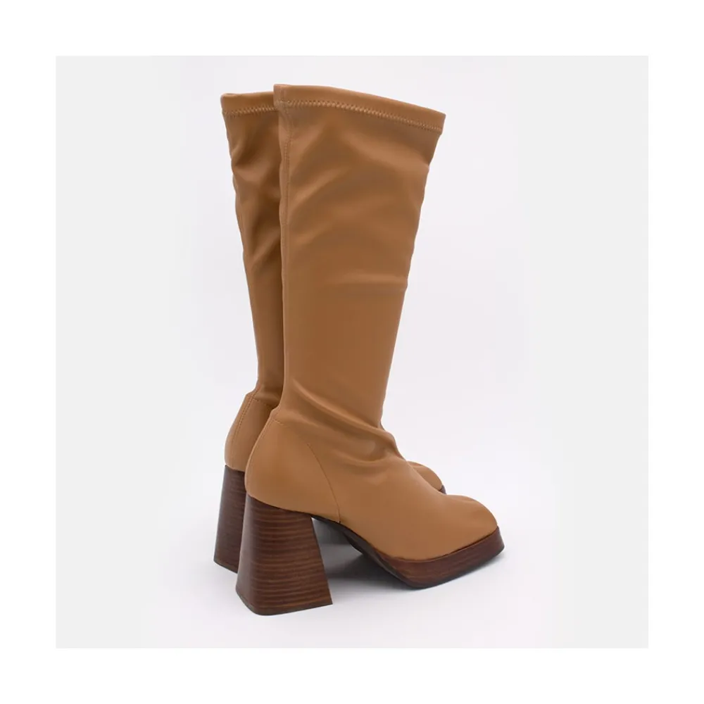 ANGEL ALARCON Managua - Botas Elasticas De Tipo Calcetin Con Tacon Geometrico Alto New