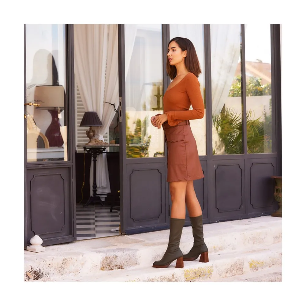 ANGEL ALARCON Managua - Botas Elasticas De Tipo Calcetin Con Tacon Geometrico Alto Online