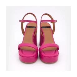 ANGEL ALARCON Mandy - Sandalia De Piel Acolchada Con Tacon Muy Alto Ancho Y Plataforma New