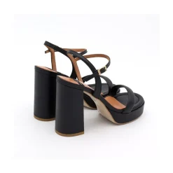 ANGEL ALARCON Mandy - Sandalia De Piel Acolchada Con Tacon Muy Alto Ancho Y Plataforma Discount