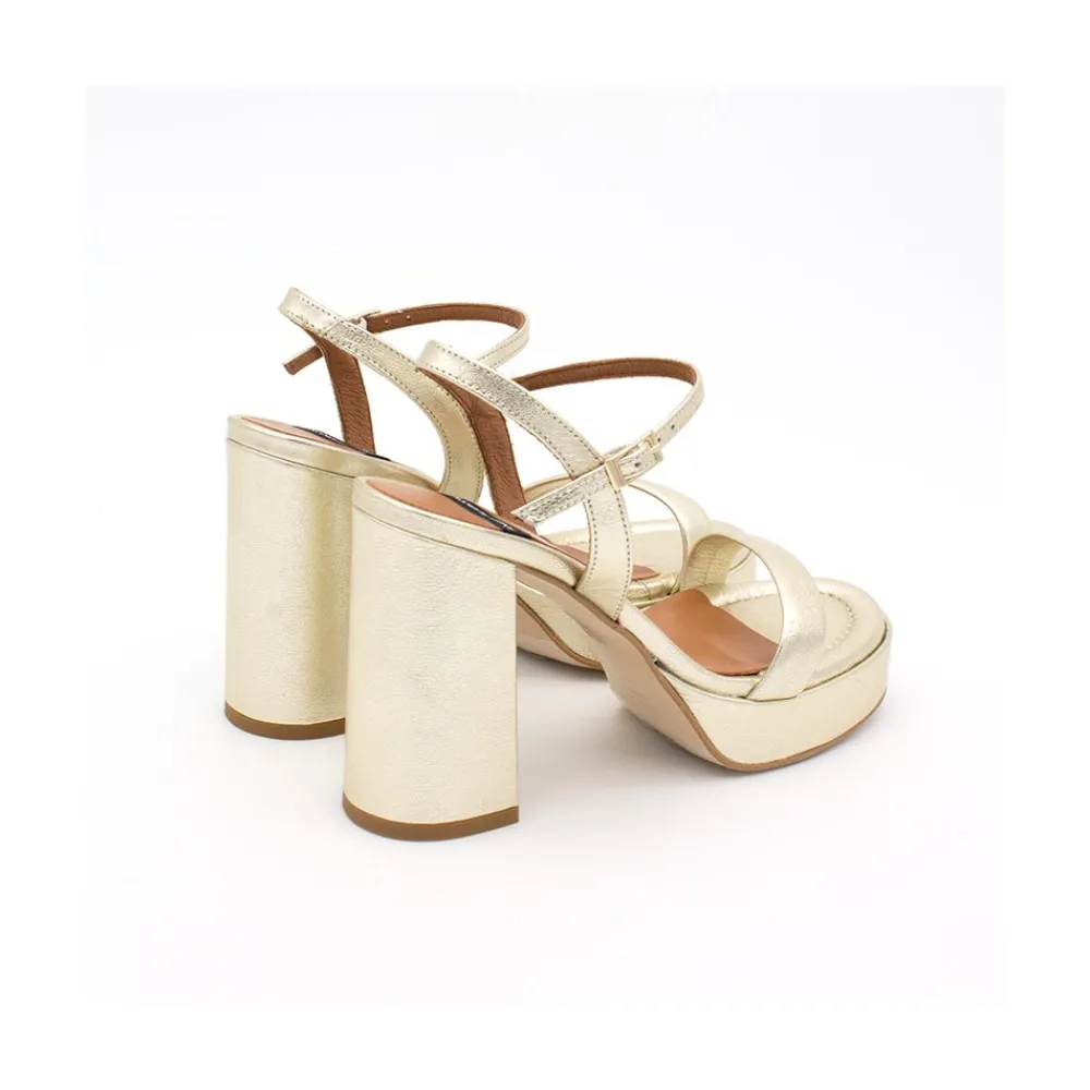 ANGEL ALARCON Mandy - Sandalia De Piel Con Tacon Ancho Y Plataforma Discount