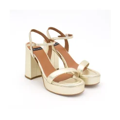 ANGEL ALARCON Mandy - Sandalia De Piel Con Tacon Ancho Y Plataforma Discount
