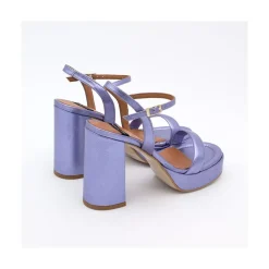 ANGEL ALARCON Mandy - Sandalia De Piel Con Tacon Ancho Y Plataforma Online