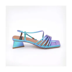 ANGEL ALARCON Mazzy - Sandalia Tornasol De Tiras Con Tacon De Diseno Triangular Online