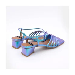 ANGEL ALARCON Mazzy - Sandalia Tornasol De Tiras Con Tacon De Diseno Triangular Online