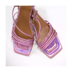 ANGEL ALARCON Mazzy - Sandalia Tornasol De Tiras Con Tacon De Diseno Triangular Sale