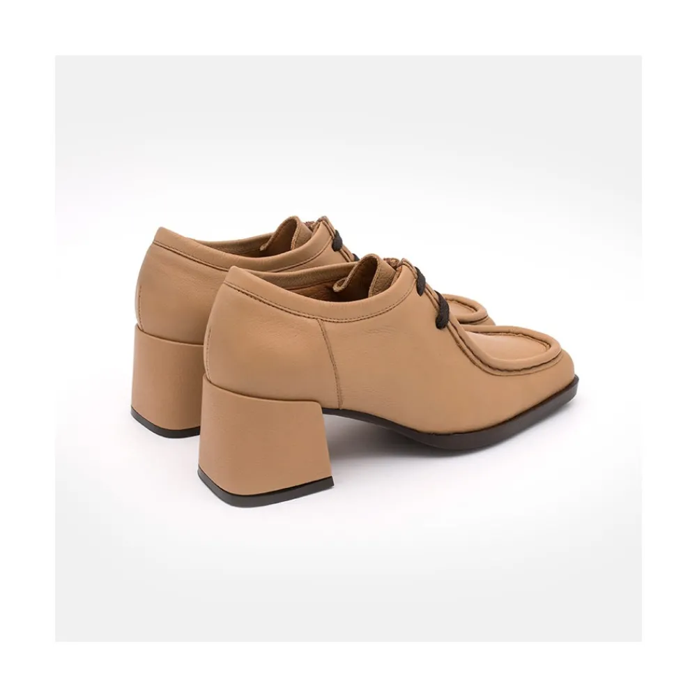 ANGEL ALARCON Milla - Zapato De Piel Con Cordoneras Y Tacon Ancho Clearance