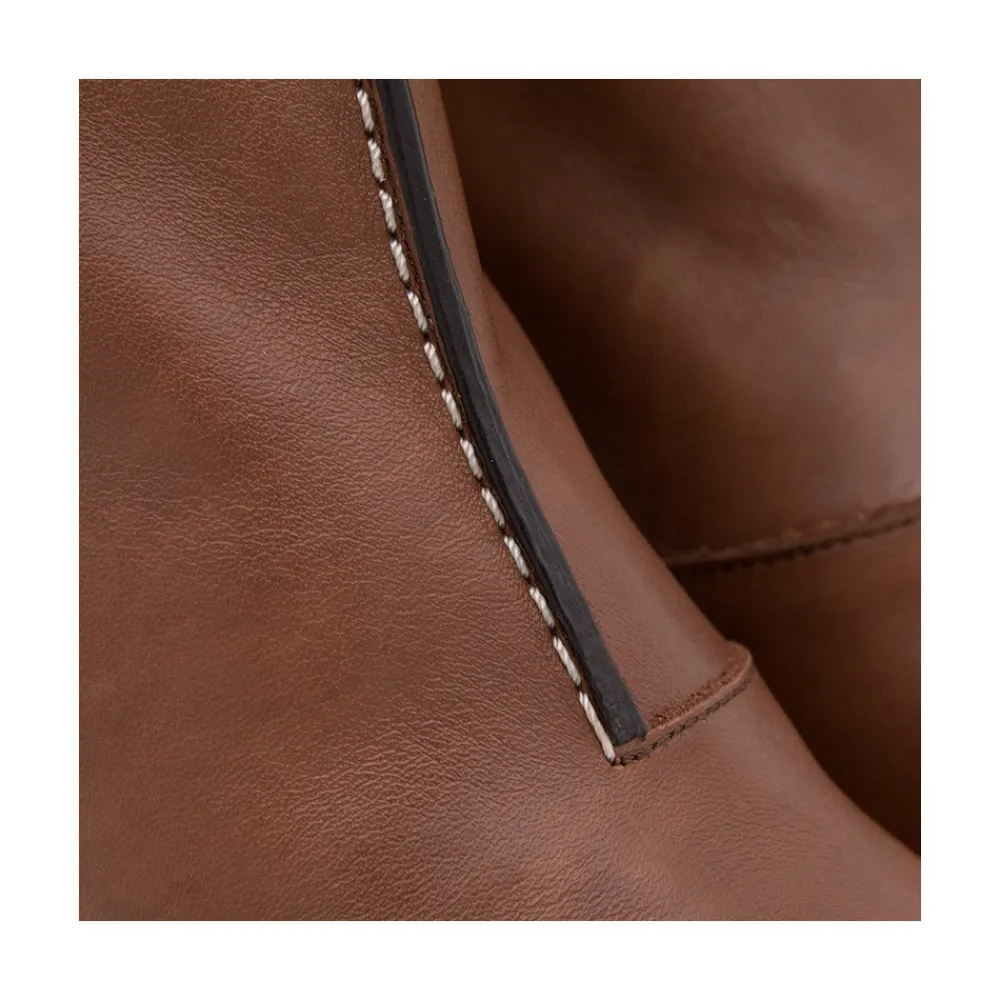 ANGEL ALARCON Motagua - Botas De Mujer De Piel Con Tacon De Bloque Robusto Best