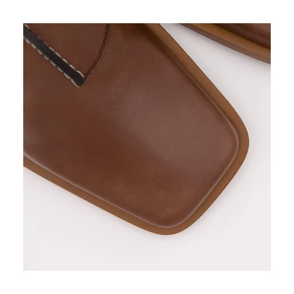 ANGEL ALARCON Motagua - Botas De Mujer De Piel Con Tacon De Bloque Robusto Best