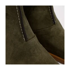 ANGEL ALARCON Motagua - Botas De Mujer De Ante Con Tacon De Bloque Robusto New