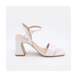 ANGEL ALARCON New Megan - Sandalias Comodas De Piel Nacarada Con Tacon Ancho Alto Online