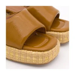 ANGEL ALARCON Nova - Mule Colchado Con Tacon Ancho Y Plataforma Clearance