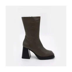 ANGEL ALARCON Olama - Botas De Mujer Comodas De Piel Con Tacon Chunky Y Plataforma Sale