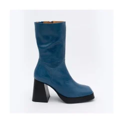 ANGEL ALARCON Olama - Botas De Mujer Comodas De Piel Brillante Con Tacon Chunky Y Plataforma Outlet