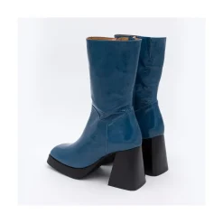 ANGEL ALARCON Olama - Botas De Mujer Comodas De Piel Brillante Con Tacon Chunky Y Plataforma Outlet